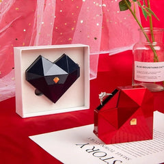 Engagement Ring Boxes Heart Shape Jewelry Case Red Box Soft And Smooth Soft Velvet Interior Ring Box For Wedding Engagement